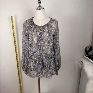 Elizabeth and James TIERNEY Silk Chiffon Blouse‎ - Blue Watercolor - US/M
